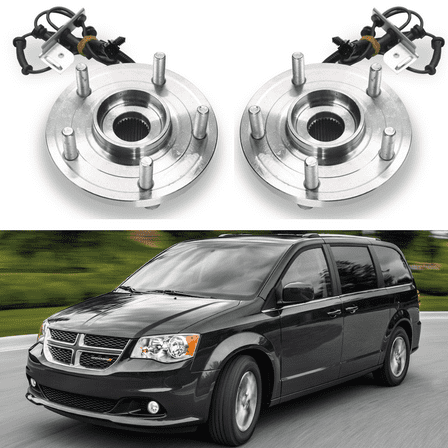 Front Wheel Bearing Hub Set Assembly Fit for 2008-2020 Dodge Grand Caravan/2008-2016 Chrysler Town & Country/2009-2014 Volkswagen Routan/2012-2015 Ram C/V w/ ABS, OE Direct Replacement - 513273