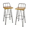 thumbnail image 2 of Denali Outdoor Bar Stools (Set of 2) - Industrial Wood & Metal Patio Furniture - 30 Inch Weather Resistant Bar Stools for Backyard, Garden, or Deck, 2 of 9