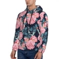 thumbnail image 3 of Balery Rose Flowers Pattern Mens Hoodie Kangaroo Pocket Hoodie Pullover Hooded Sweatshirt Ideal for Daily Wear Travel and Home-X-Large, 3 of 7