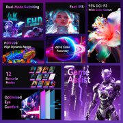 27-inch Dual-Mode 4K Gaming Monitor,3840×2160@160Hz & 1920×1080@320Hz,HDR400,12 Scenario Modes,Game Assist,Dynamic OD,RGB Gaming Lighting,2*HDMI 2.1,2*DP 1.4,1*Audio
