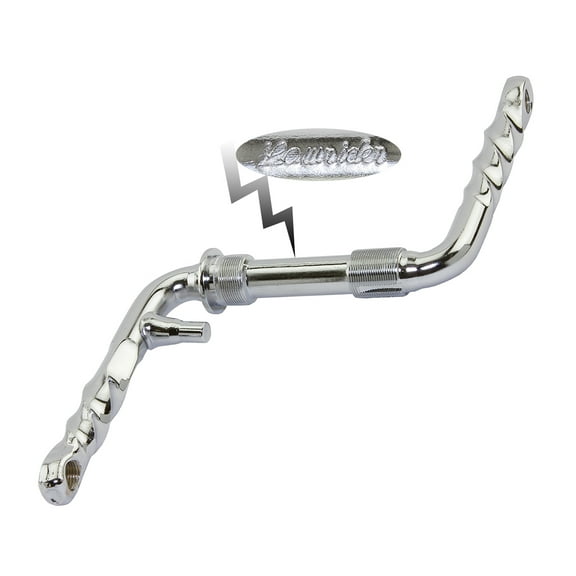 Twisted One Piece Crank 4" Chrome. for bicycles, bikes, for lowrider bikes, bmx, trikes