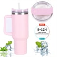 thumbnail image 4 of Bouteille d'Eau 2024 Dernière Tendance 40oz Grande Capacité avec Poignée et Couvercle à Paille, Bouteilles d'Eau Isolées Réutilisables en Acier Inoxydable Tasse de Voyage Tasse à Café-Rose, 4 of 11