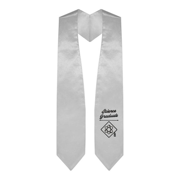 Endea Graduation Silver Science Graduate Stole/Sash with Classic Tips