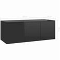 thumbnail image 3 of TV cabinet Glossy black 80x34x30 cm Chipboard, 3 of 5