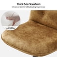 thumbnail image 6 of Armless Office Chair Adjustable Upholstered Velvet Tufted Swivel Computer Chair Metal Legs Vanity Chair Bedroom Brown, 6 of 7