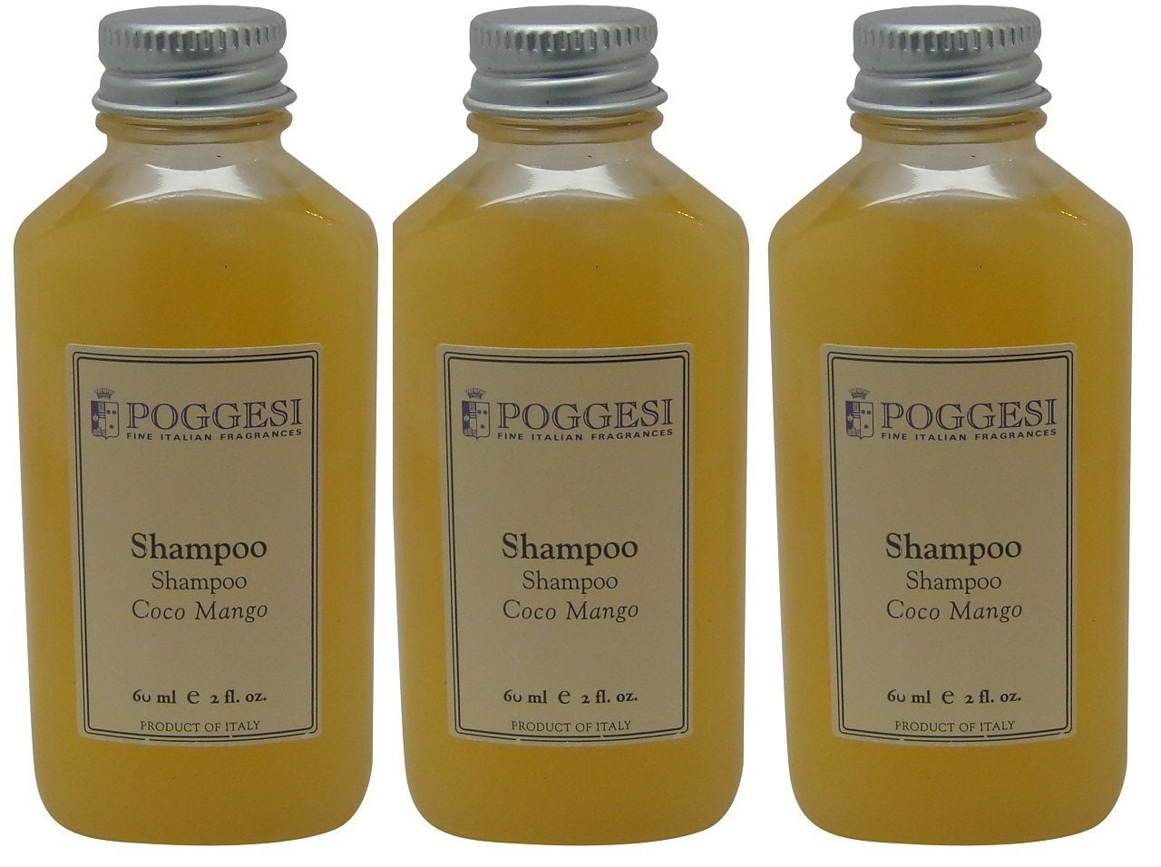Poggesi Coco Mango Shampoo Lot of 3 each 2oz Bottles. Total of 6oz