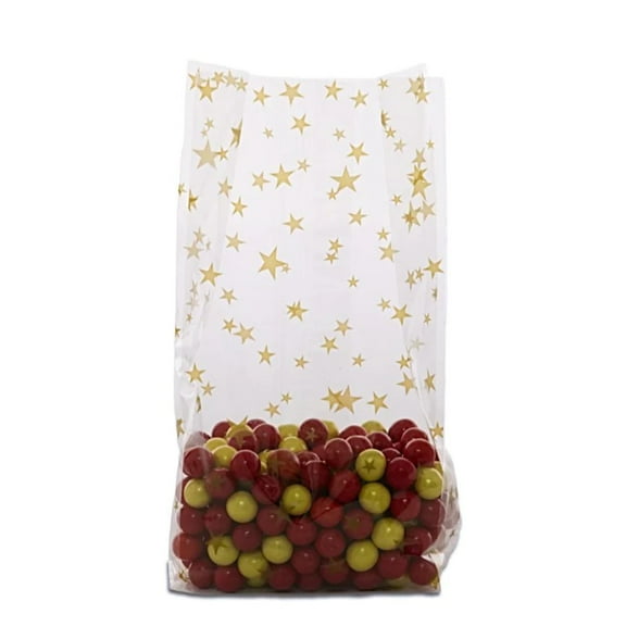 7.5x3.5x2" Gold Stars Cello Party Bags - 20 Pack (75101544)