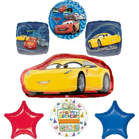 Anagram Cars Birthday Party Supplies 7pc Cruz Ramirez Foil Balloon Bouquet Decorations