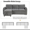 thumbnail image 6 of 83.5" Convertible Sofa Bed with USB Ports and Pull Out Bed, L-Shaped Sectional Sofa with Cup Holders and Reversible Storage Chaise for Living Room, Gray, 6 of 7