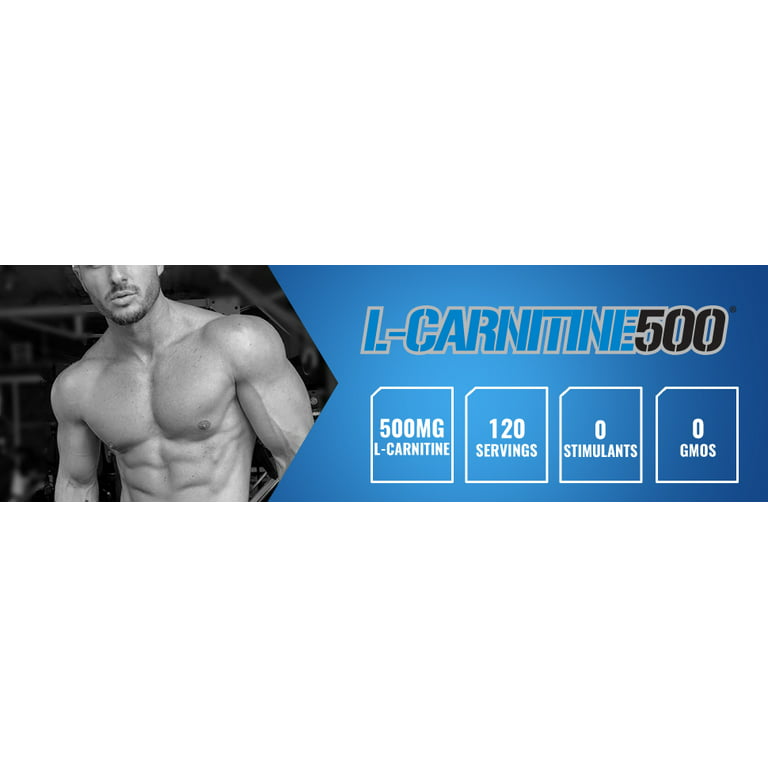 L-Carnitine 500mg Capsules - Evlution Nutrition Stimulant Free L-Carnitine  Fat Burner 120 Servings - Acetyl L-Carnitine Supplement 