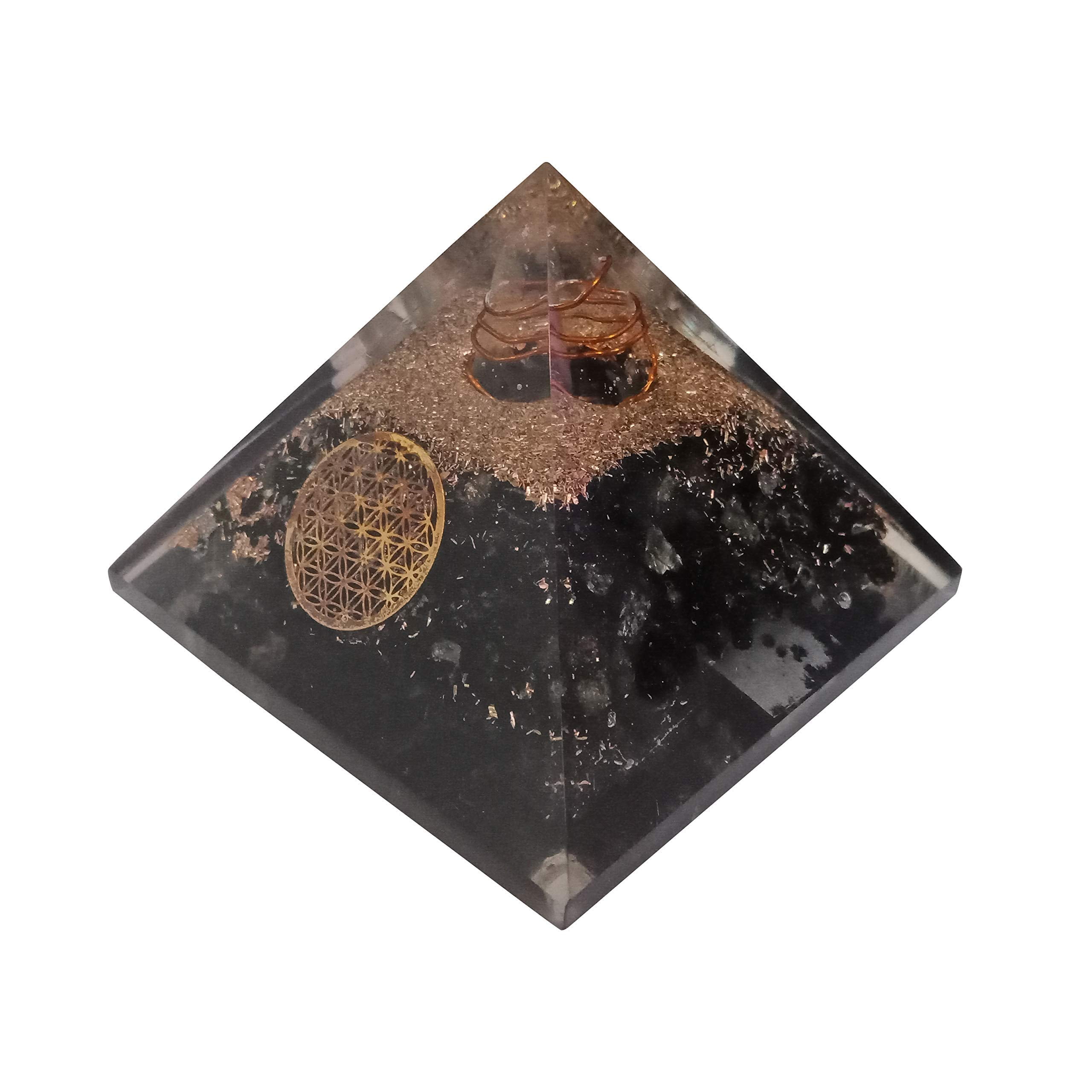 Natural Crystal Tourmaline Energy Generator Orgone Pyramid EMF Protection Healing Meditation Chakra Orgonite Pyramid