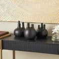 thumbnail image 2 of CosmoLiving by Cosmopolitan 6"W, 7"H Round Bud Black Ceramic Vase with Multiple Openings, Set of 3, 2 of 12