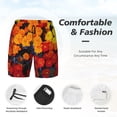 thumbnail image 3 of Cauagu Marigold Flowers In Different Colors Print Mens Swim Trunks Quick Dry Board Shorts Swim Shorts with Compression Liner Bathing Suits-Small, 3 of 4
