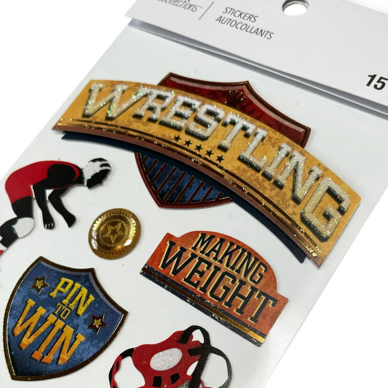 12 Pack: Wrestling Stickers by Recollections, Size: 8.5 x 0.13 x 4