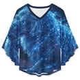 thumbnail image 4 of Blue Starry Lion Women's V-Neck Blouse With 3/4 Ruffled Bell Sleeves Casual Top Ladies Blouses, 4 of 7