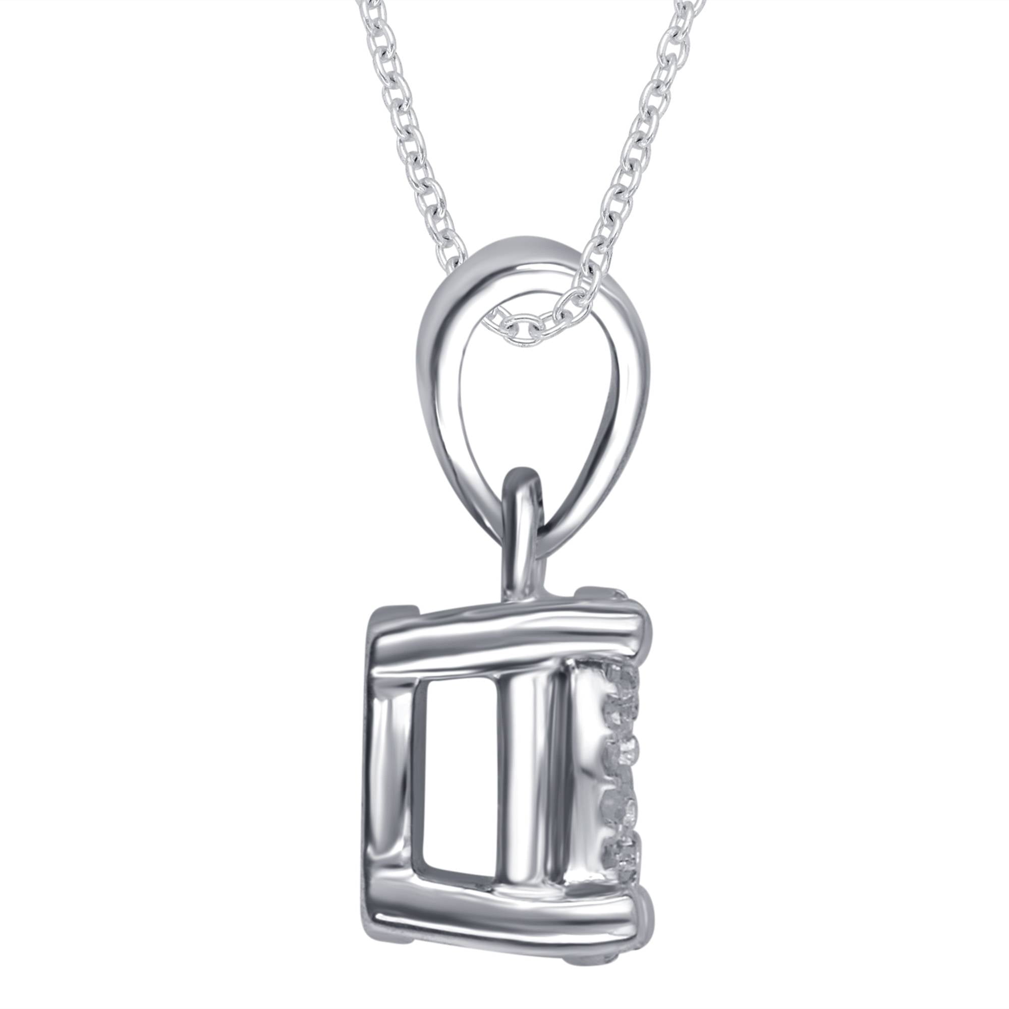 1/10 Carat T.W. Diamond Sterling Silver Cluster Pendant