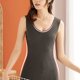 thumbnail image 4 of Chaleco térmico para mujer, camisola de forro polar con cuello redondo, ropa interior sin mangas, capa base térmica Adepaton BST2000979-4, 4 of 5