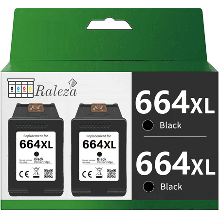 Raleza Compatible Black 664XL 664 XL High Yield Ink Cartridge Replacement for HP DeskJet 1115 2135 3635 2138 3636 4536 4676 Printer (2 Pack)