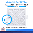thumbnail image 2 of Filter King 29.75x35.75x1 Air Filter | 6-PACK | MERV 8 HVAC Pleated A/C Furnace Filters | MADE IN USA | Actual Size: 29.75 x 35.75 x .75", 2 of 5
