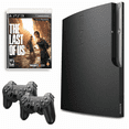 thumbnail image 1 of Sony Playstation 3 PS3 Console Slim 160GB Black with The Last of Us and 2 Retrofam Controllers (Refurbished), 1 of 5
