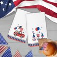 thumbnail image 4 of zeyuuu Happy 4th of July Kitchen Towels Dish Towels Set of 2, 18x26 Inch Red Truck Gnome Kitchen Decor Drying Dishcloth, Festival Airball Firework Independence Day Gnome Decoration Hand Towels, 4 of 6