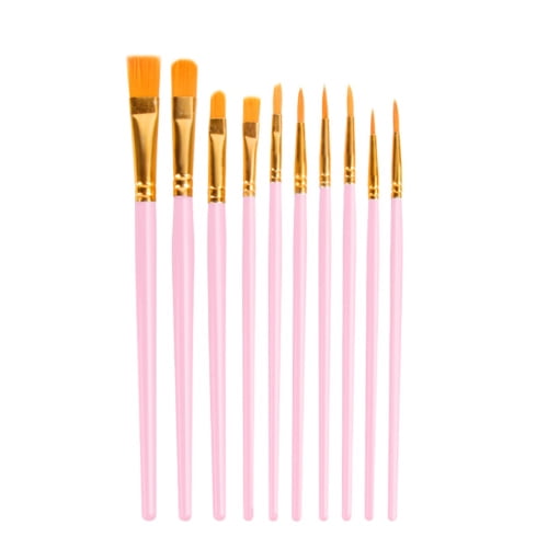 Farfi 10pcs/Set Painting Brush Soft Bristle Reusable Plastic Pen