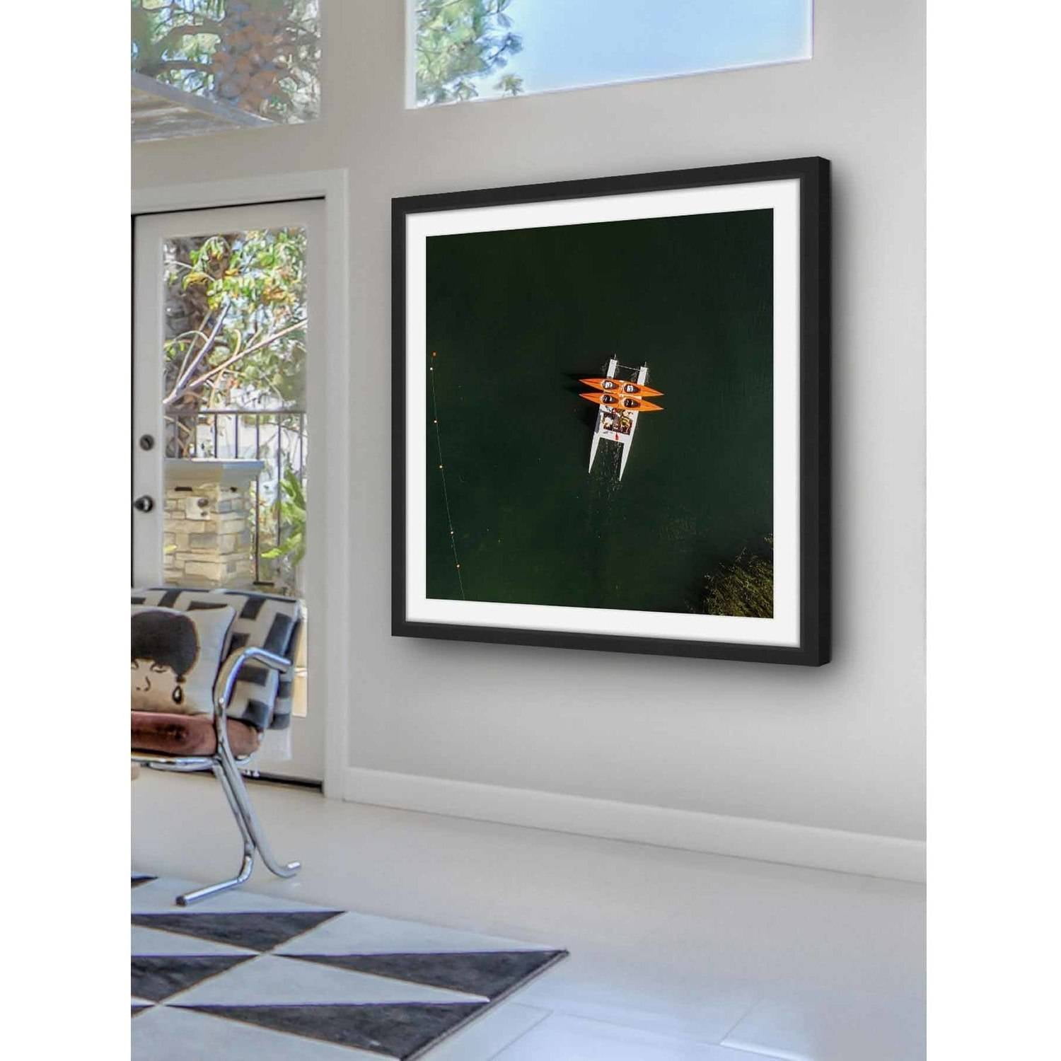 Marmont Hill "Orange Kayaks" By Karolis Janulis Framed Painting Art Print, 12.0" x 1.5"