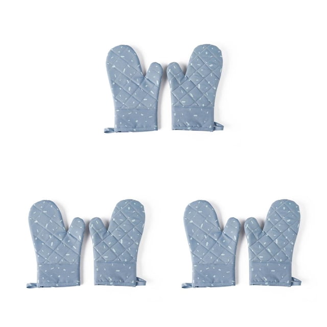 QualitChoice 1 Paire Gant Four Micro-Ondes Réutilisable Résistant à la Chaleur Protection Ménage Cuisson Gants Fournitures Bleu 3Set