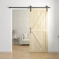 thumbnail image 3 of K Series 32in. x 84in. Knotty Wood Unfinished Sliding Barn Door With Hardware Kit, 3 of 10