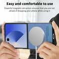 thumbnail image 3 of for Samsung Galaxy Z Flip 7 FE / Z Flip 6 Case, PU Leather + PC Frame + Fabric, Ultra Slim Lightweight Protective Phone Cover, MagSafe Compatible, Supports Magnetic Car Mount, Drop Protective, Blue, 3 of 9