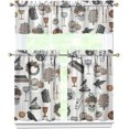 thumbnail image 1 of Halloween Kitchen Curtains Spooky Skeleton Gothic Kitchen Curtains Sets for Windows Halloween Window Valance 3 Piece Set for Kitchen Decorations, 1 of 5