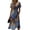 Blue, variant on Halloween Short Sleeve Dresses for Women V Neck A Line Midi Halloween Print Fashion Outfit Trick or Treat Cosplay Holiday Party