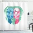 thumbnail image 1 of Ambesonne Otter Shower Curtain, Semiaquatic Animal, 69"Wx84"L, Mint Green Blue Pink, 1 of 3