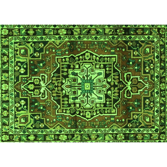 Ahgly Company Indoor Rectangle Persian Green Traditional Area Rugs, 5' x 7'