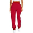thumbnail image 5 of Susanny Teen Girls Sweatpants Fleece Warm Cinch Leg with Pockets Fleece Drawstring Sweat Pants Tall Winter 2024 Jogger Pants Athletic Casual Comfy Baggy Pants Red XL, 5 of 5