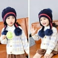 thumbnail image 5 of New Outdoor Children Cute Thickened Warm Hat Autumn Winter Knitted Beanie Hat Ear Protection Cap NAVY BLUE, 5 of 8
