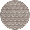 thumbnail image 5 of 8' Taupe And Beige Round Geometric Washable Indoor Outdoor Area Rug, 5 of 5
