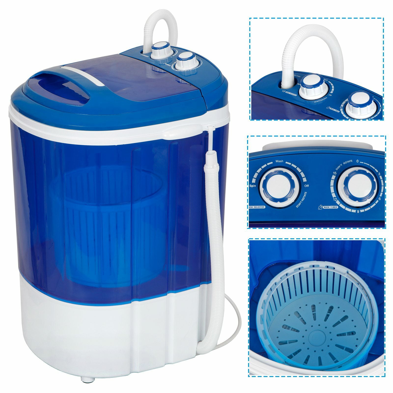 CRXX 9lbs Portable Washing Machine – 200W 110V Compact Washer with Built-in Spinner, Timer Control for Small Loads, Ideal for Apartments, RVs & Travel