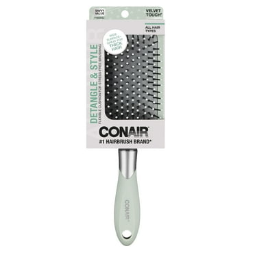 Conair Velvet Touch Paddle Hair Brush, Detangle, All Hair Types