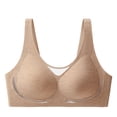 thumbnail image 2 of Tqyyweavej Push Up Bras for Women Ribbed No Underwire Seamless Bras Full Coverage Lightly Lined T-Shirt Bras Size M to 2XL, 2 of 5