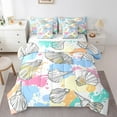 thumbnail image 1 of Erosebridal Hand Drawn Seashell Conch Bedding Sets Full Size, Colorful Watercolor Splash Comforter Sets with Sheets, Reversible 7pcs, 1 of 5