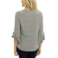 thumbnail image 2 of Women's  Gray Alabama Crimson Tide Renatta Striped Ruffle 3/4-Sleeve T-Shirt, 2 of 2