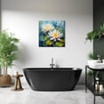 thumbnail image 4 of ZHONGYUTONG Lotus Canvas Wall Art Blooming White Flower Painting Zen Floral Watercolour Picture Print for Bathroom Decor Framed (28.00" x 28.00"), 4 of 5