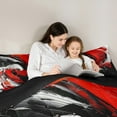 thumbnail image 5 of Feelyou Artwork Geometric Bedding Comforter Set for Adult, Retro Oil Printing Twin Comforter Sets, Black Red Abstract Reversible Bedding Set, Luxury Bedroom Decor, 2 Pieces, 5 of 8