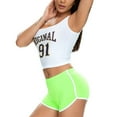 thumbnail image 3 of Defitshape Women's Running Yoga Pants Gym Shorts Sexy Short Mid Rise Slim Fit Lightweight Summer Beach Sweatpants Light Green 18, 3 of 4