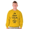 thumbnail image 5 of Keep Calm Fish On Fishing Enthusiast Men's Crewneck Sweatshirt Brisco Brands L, 5 of 6