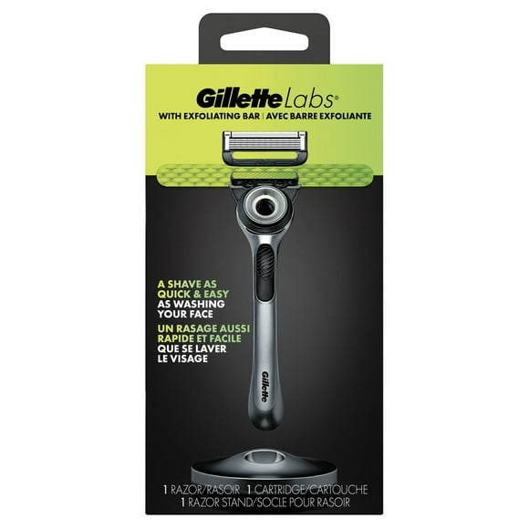 GilletteLabs with Exfoliating Bar by Gillette Razor for Men - 1 Handle, 1 Razor Blade Refill, Includes Premium Magnetic Stand, 1CT