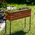 thumbnail image 6 of Sunnydaze 24.25" x 7" x 23.5" Brown Acacia Wood Rectangular Raised Garden Bed with Legs, 6 of 8