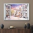 thumbnail image 2 of wall26 Canvas Print Wall Art Window View Snowy European Winter Wonderland Celebrations &amp; Holidays Nature Photography Realism Landscape Colorful Multicolor for Living Room, Bedroom, Office - 16&qu, 2 of 5