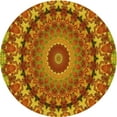 thumbnail image 1 of Ahgly Company Indoor Round Patterned School Bus Yellow Area Rugs, 7' Round, 1 of 6